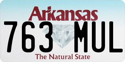 AR license plate 763MUL