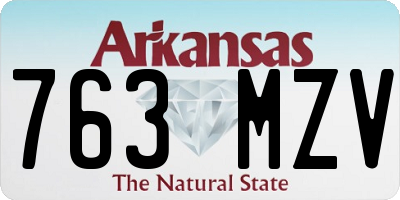 AR license plate 763MZV