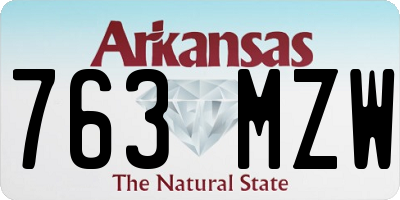 AR license plate 763MZW