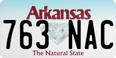AR license plate 763NAC