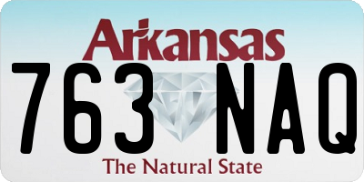 AR license plate 763NAQ