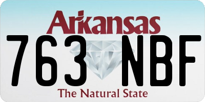 AR license plate 763NBF