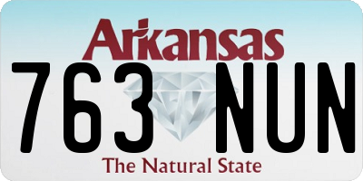 AR license plate 763NUN