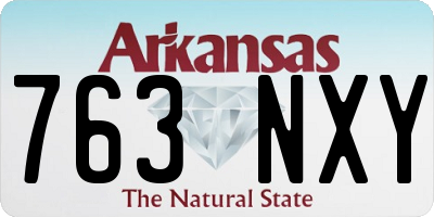 AR license plate 763NXY
