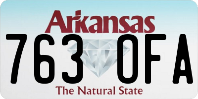 AR license plate 763OFA