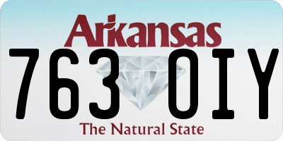 AR license plate 763OIY