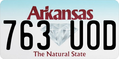 AR license plate 763UOD