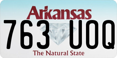 AR license plate 763UOQ