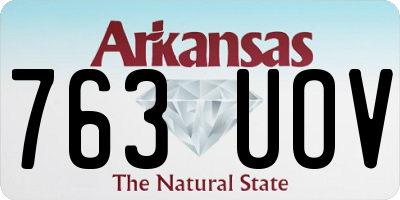 AR license plate 763UOV