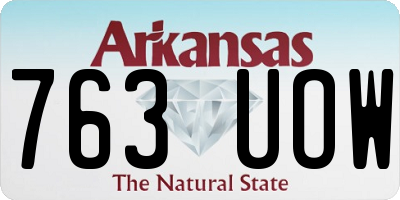AR license plate 763UOW