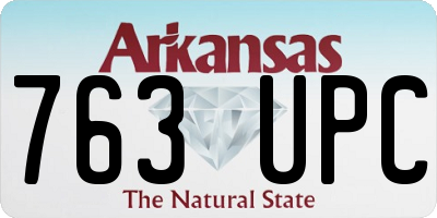 AR license plate 763UPC