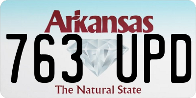 AR license plate 763UPD