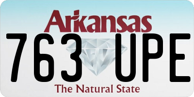 AR license plate 763UPE