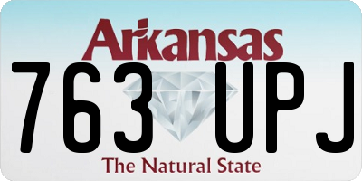 AR license plate 763UPJ