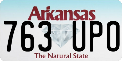 AR license plate 763UPO