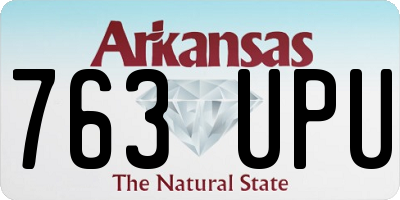 AR license plate 763UPU