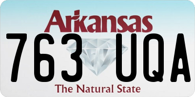 AR license plate 763UQA