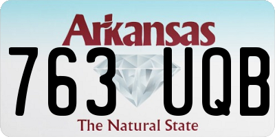 AR license plate 763UQB