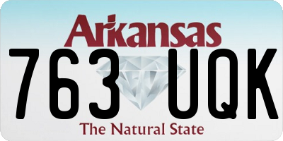 AR license plate 763UQK