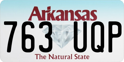 AR license plate 763UQP