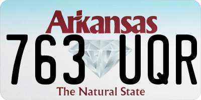 AR license plate 763UQR