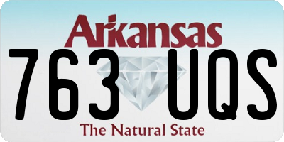 AR license plate 763UQS