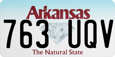 AR license plate 763UQV