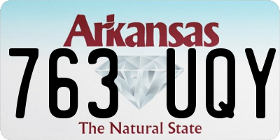 AR license plate 763UQY