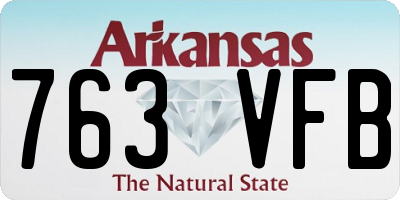 AR license plate 763VFB