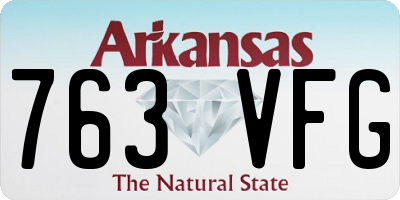 AR license plate 763VFG