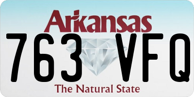 AR license plate 763VFQ