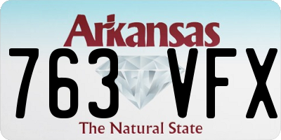 AR license plate 763VFX