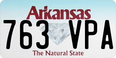 AR license plate 763VPA