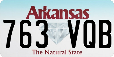 AR license plate 763VQB
