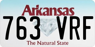 AR license plate 763VRF