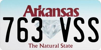 AR license plate 763VSS