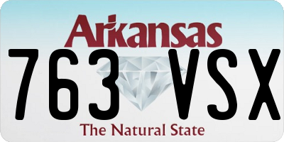 AR license plate 763VSX