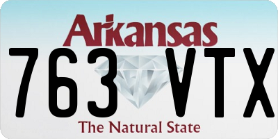 AR license plate 763VTX