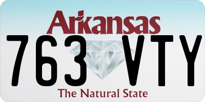 AR license plate 763VTY