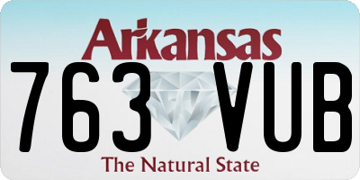 AR license plate 763VUB