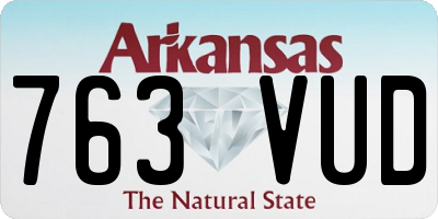 AR license plate 763VUD