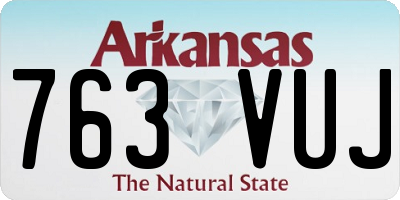 AR license plate 763VUJ