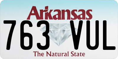 AR license plate 763VUL