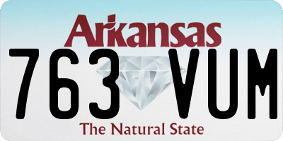 AR license plate 763VUM
