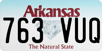AR license plate 763VUQ