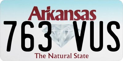 AR license plate 763VUS