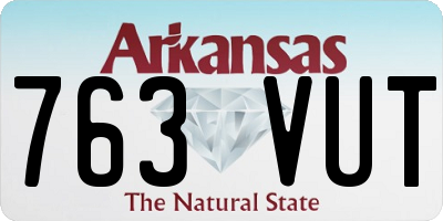 AR license plate 763VUT