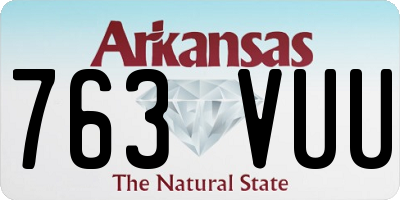 AR license plate 763VUU
