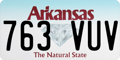 AR license plate 763VUV