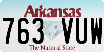 AR license plate 763VUW